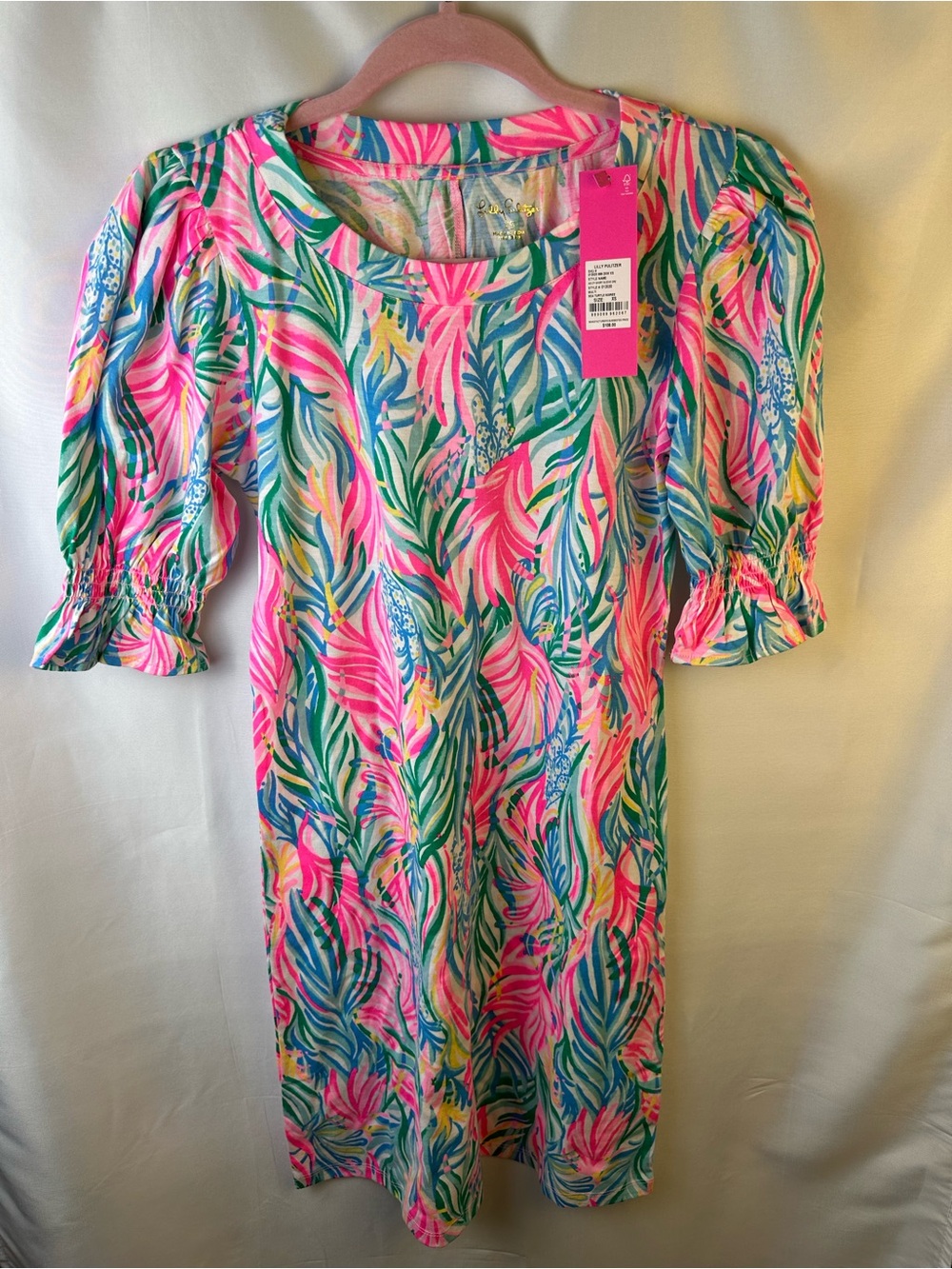 Lilly Pulitzer NWT, XS Adley short sleeve dress, multi, sea turtle soirée